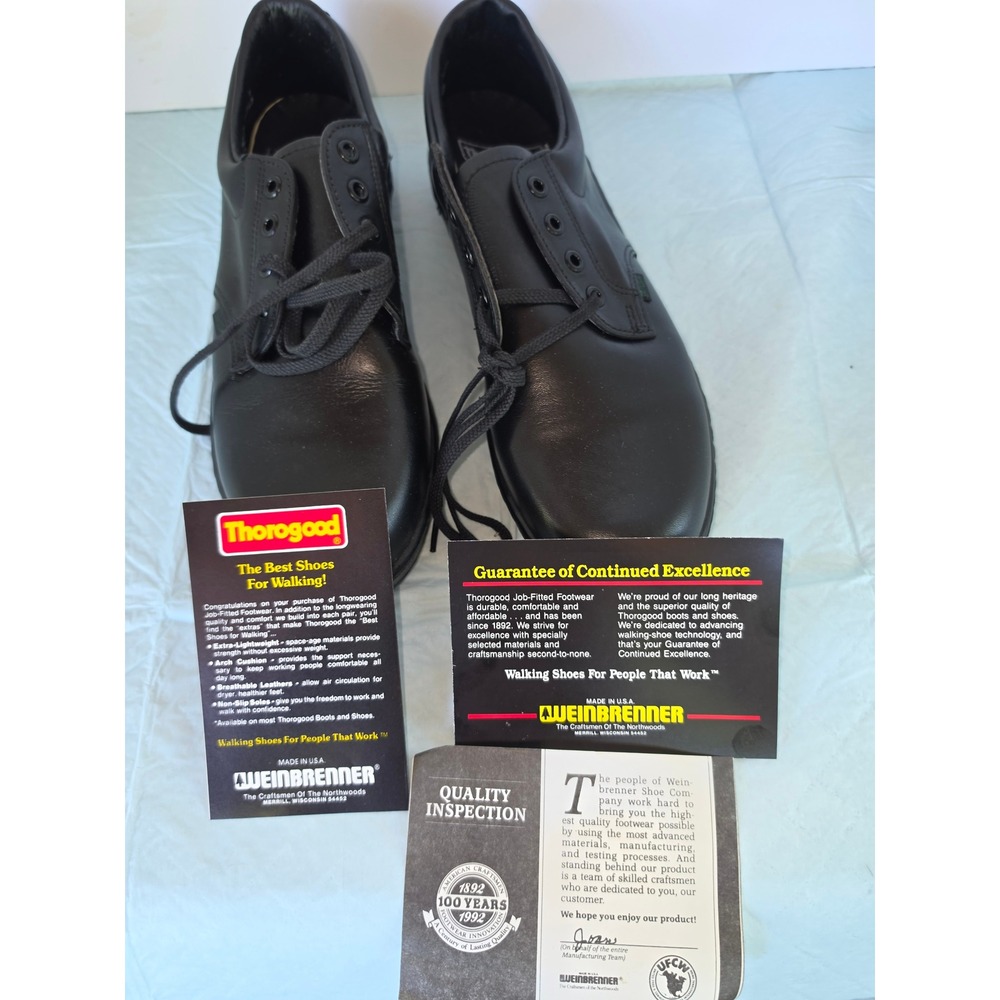 Thorogood Code-3S Mens 10 W Black Leather Postal Walking Shoes 834-6283 USA Made